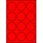 Etykiety A4 kolorowe Fi60 mm – czerwone